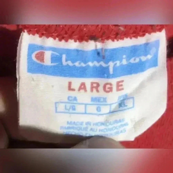 Champion "Big C" logo heavy cotton vintage shirt sz L - Picture 2 of 5